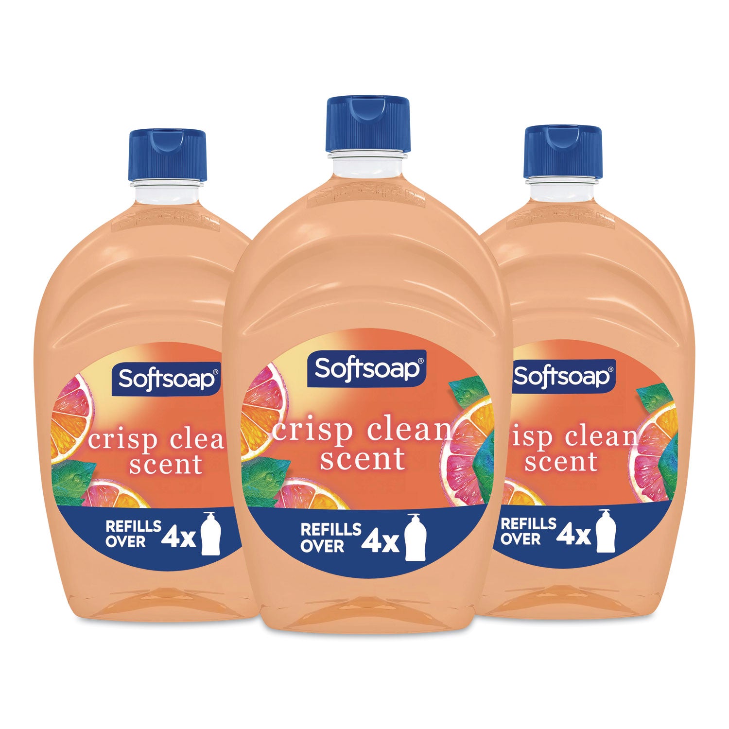 Antibacterial Liquid Hand Soap Refills, Fresh, 50 oz, Orange, 6/Carton