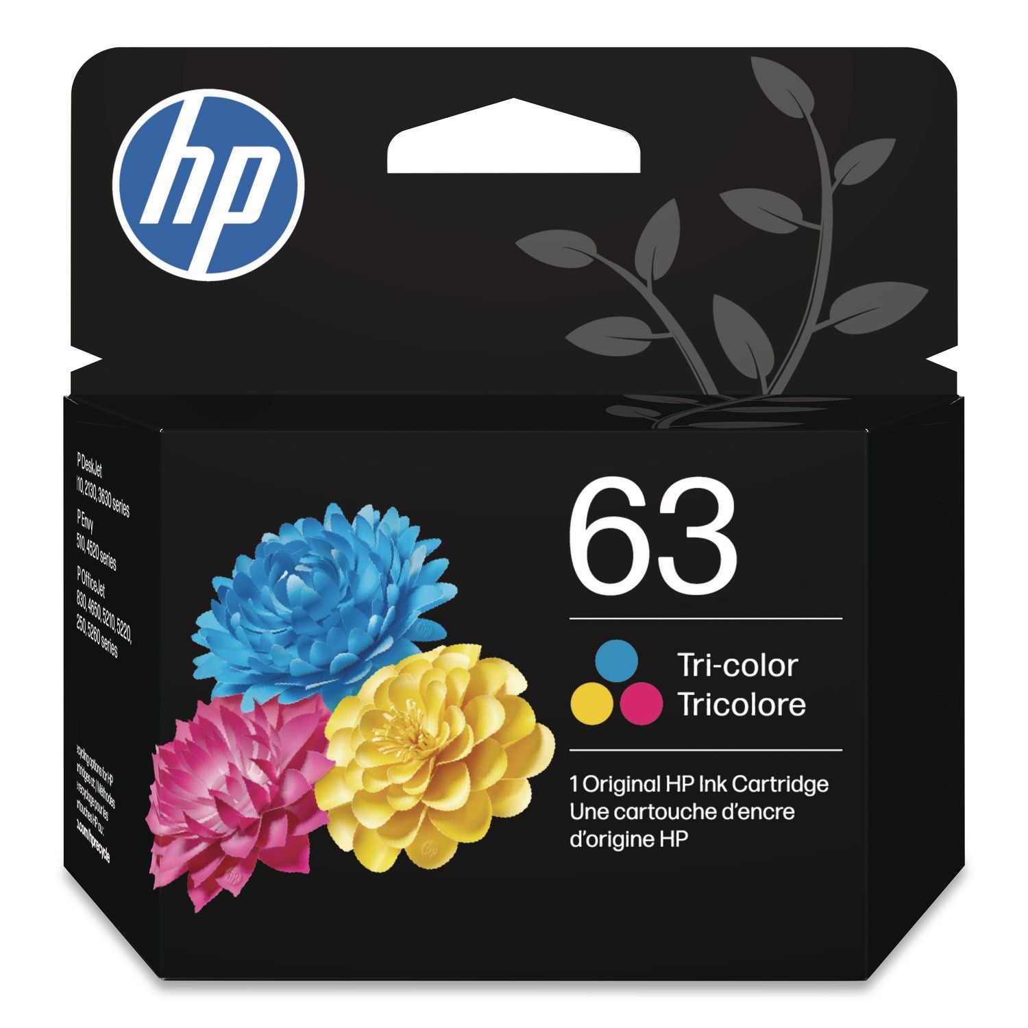 HP 63, (F6U61AN) Tri-Color Original Ink Cartridge