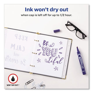 MARKS A LOT Large Desk-Style Permanent Marker, Broad Chisel Tip, Purple, Dozen (8884)
