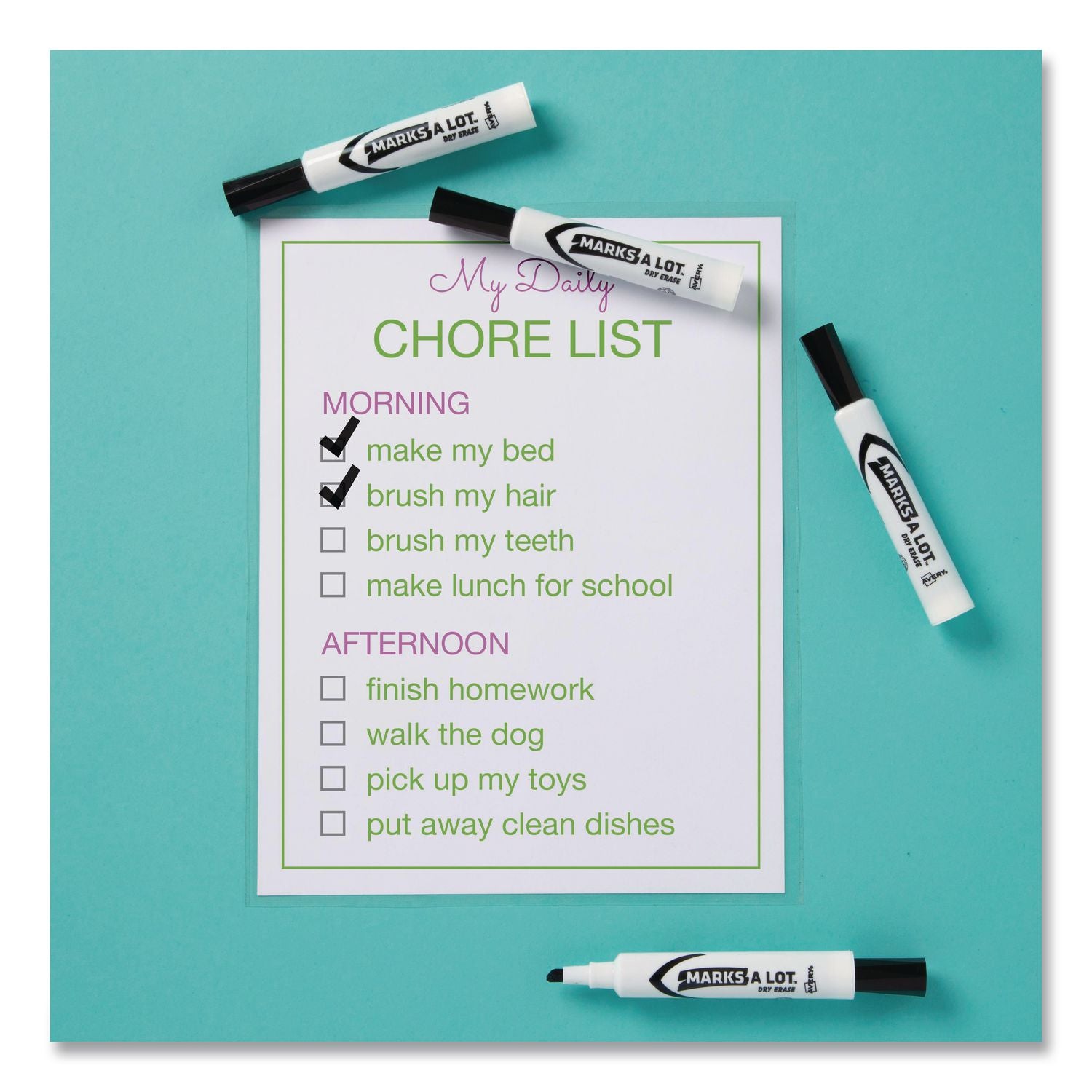 MARKS A LOT Desk-Style Dry Erase Marker Value Pack, Broad Chisel Tip, Black, 36/Pack (98207)