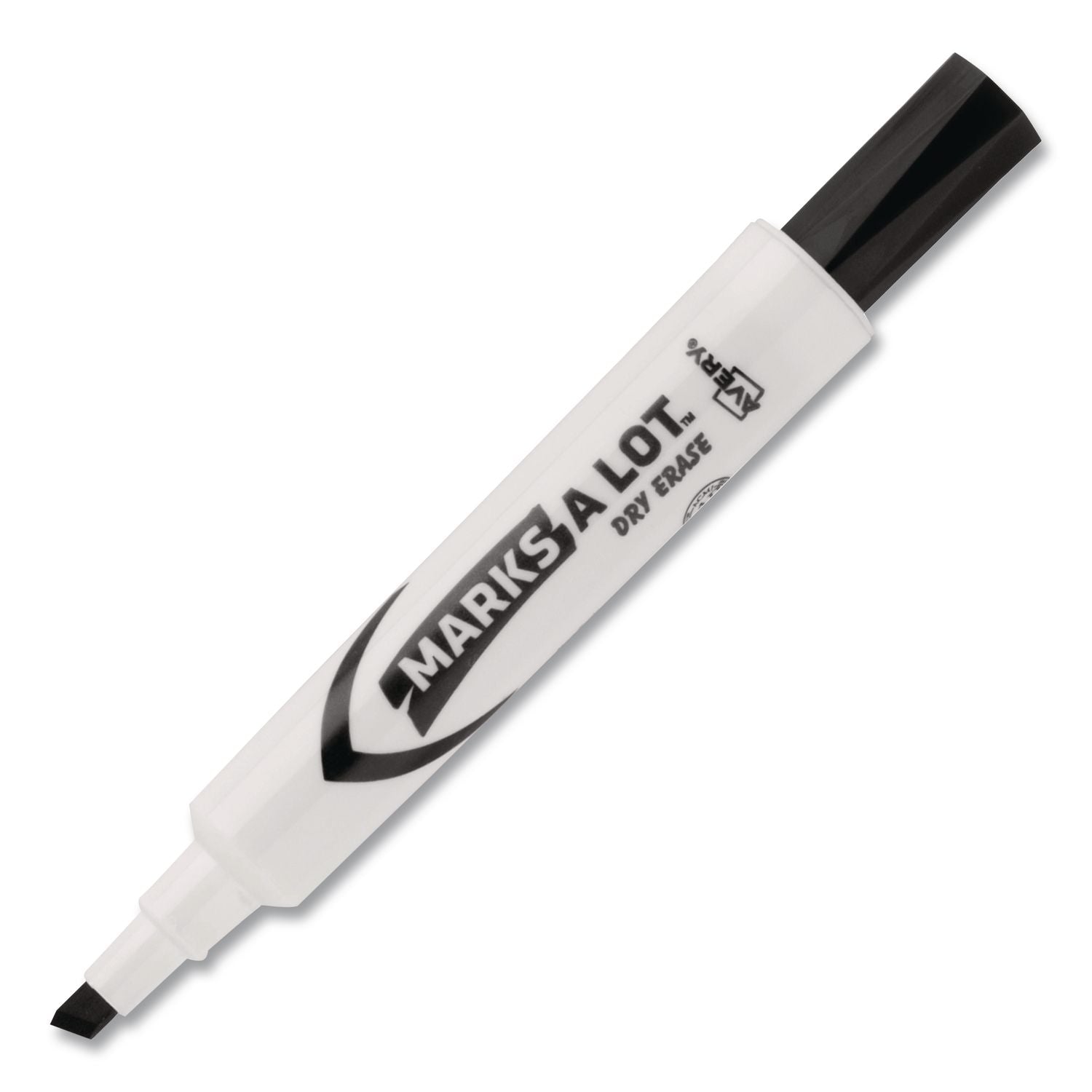 MARKS A LOT Desk-Style Dry Erase Marker Value Pack, Broad Chisel Tip, Black, 36/Pack (98207)