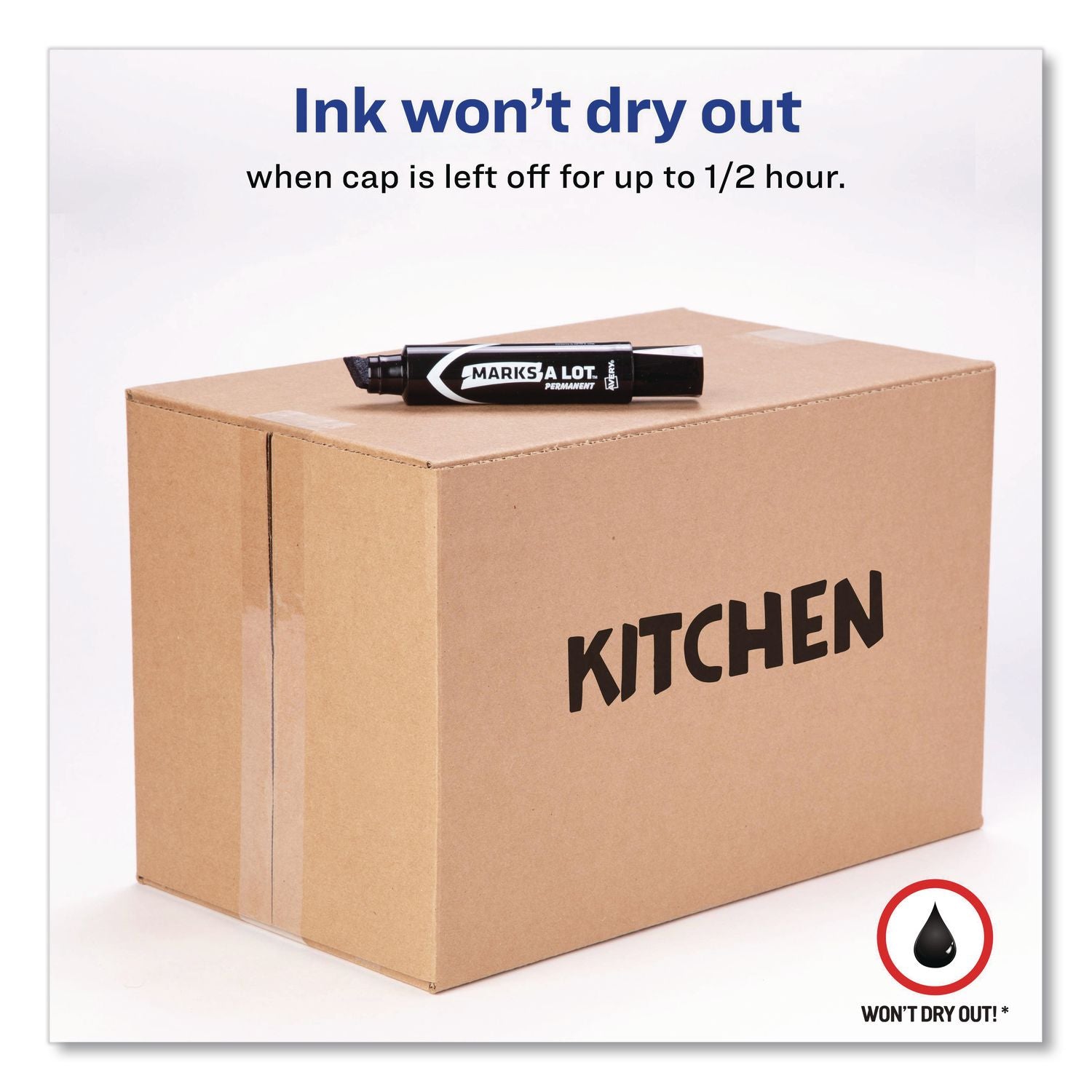 MARKS A LOT Extra-Large Desk-Style Permanent Marker, Extra-Broad Chisel Tip, Black (24148)