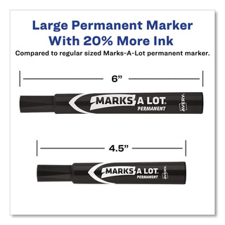 MARKS A LOT Large Desk-Style Permanent Marker, Broad Chisel Tip, Green, Dozen (8885)