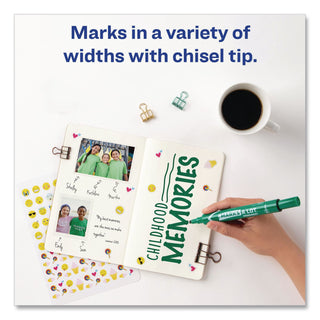 MARKS A LOT Large Desk-Style Permanent Marker, Broad Chisel Tip, Green, Dozen (8885)