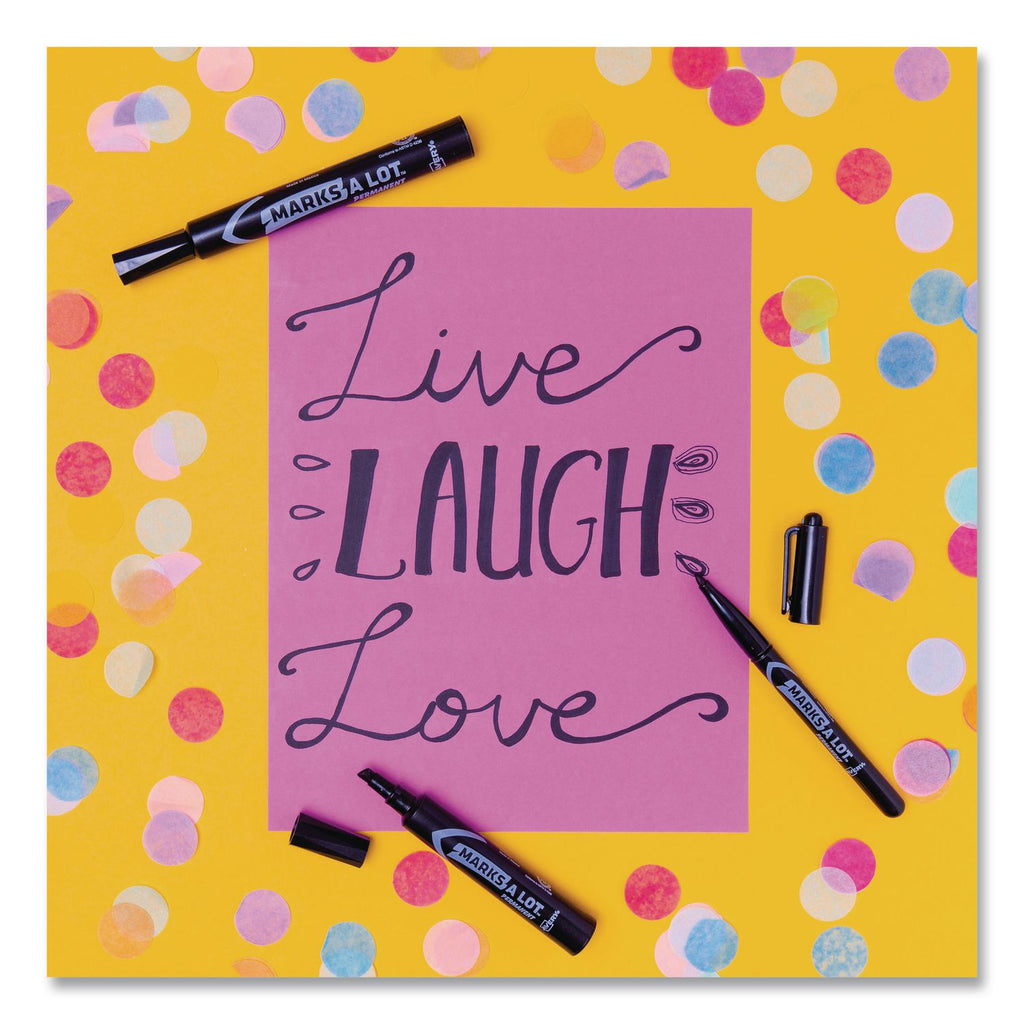 MARKS A LOT Large Desk-Style Permanent Marker, Broad Chisel Tip, Green, Dozen (8885)