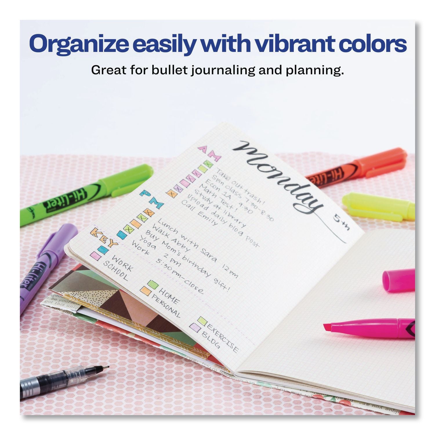 HI-LITER Pen-Style Highlighters, Assorted Ink Colors, Chisel Tip, Assorted Barrel Colors, 6/Set