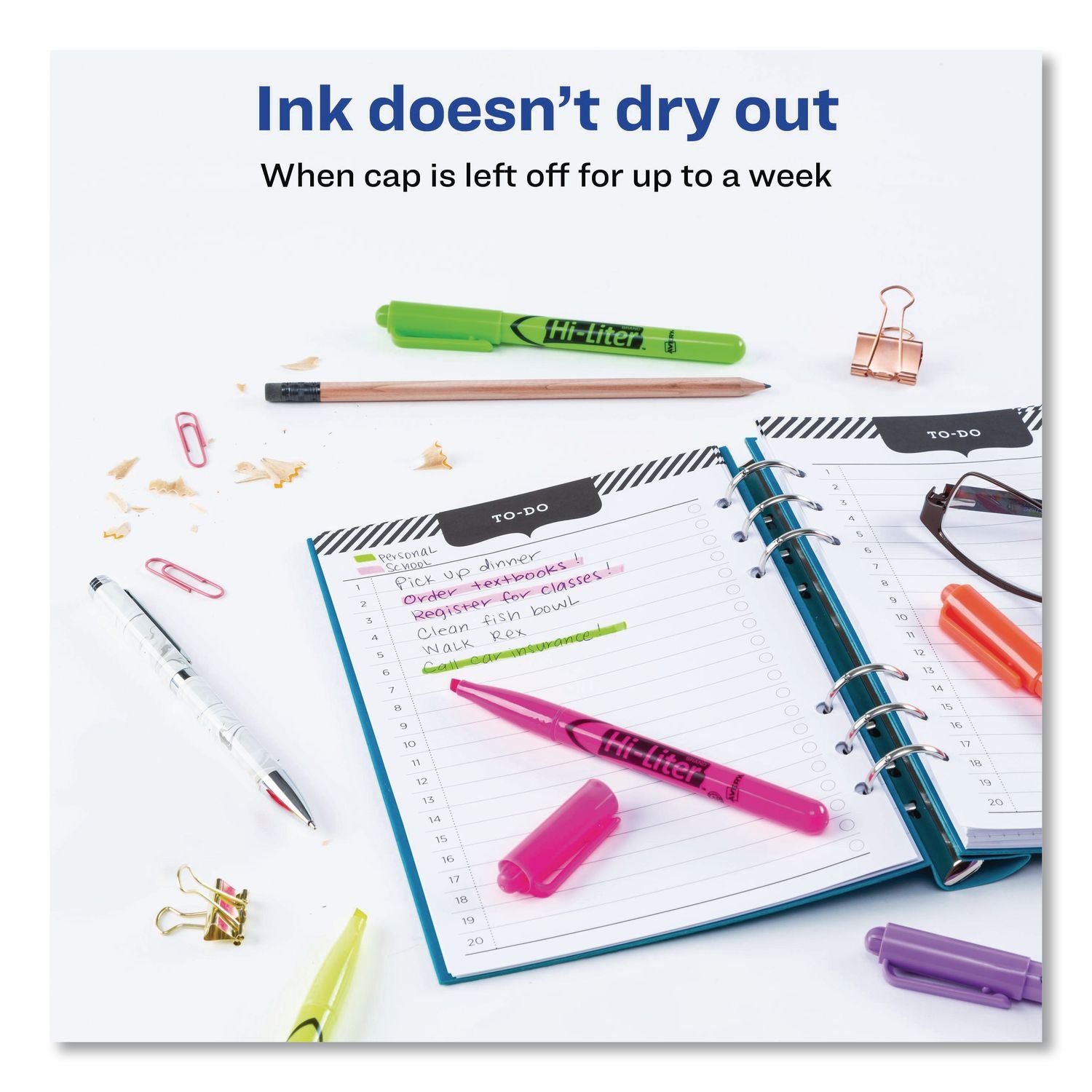 HI-LITER Pen-Style Highlighters, Assorted Ink Colors, Chisel Tip, Assorted Barrel Colors, 6/Set