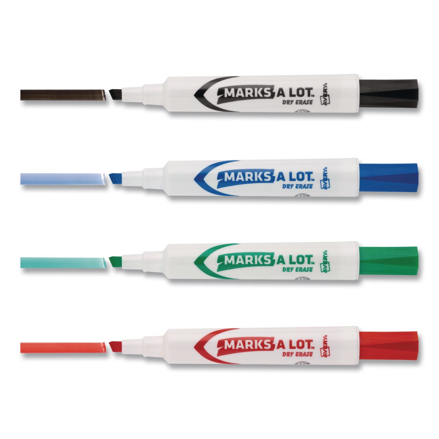 MARKS A LOT Desk-Style Dry Erase Marker Value Pack, Broad Chisel Tip, Assorted Colors, 24/Pack (98188)