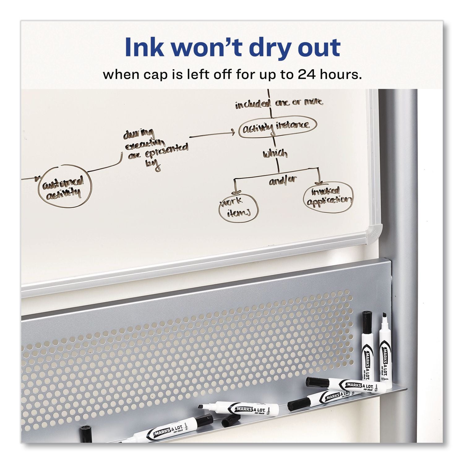 MARKS A LOT Desk-Style Dry Erase Marker Value Pack, Broad Chisel Tip, Assorted Colors, 24/Pack (98188)