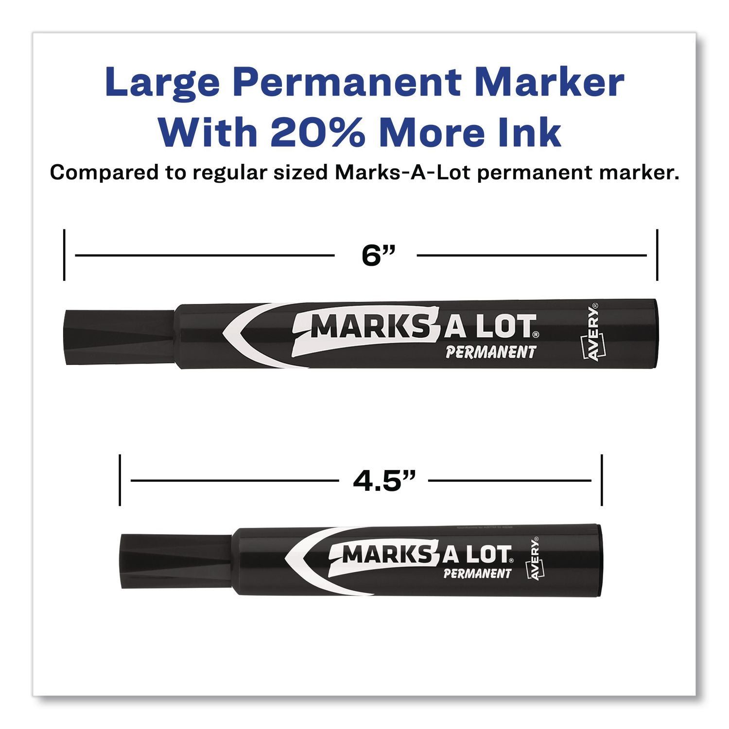 MARKS A LOT Large Desk-Style Permanent Marker Value Pack, Broad Chisel Tip, Black, 36/Pack (98206)