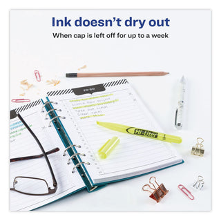 HI-LITER Pen-Style Highlighters, Fluorescent Yellow Ink, Chisel Tip, Yellow/Black Barrel, Dozen