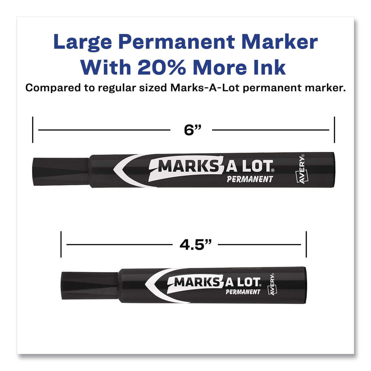MARKS A LOT Large Desk-Style Permanent Marker, Broad Chisel Tip, Orange, Dozen (8883)