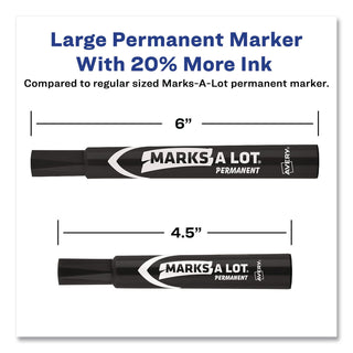 MARKS A LOT Large Desk-Style Permanent Marker, Broad Chisel Tip, Orange, Dozen (8883)