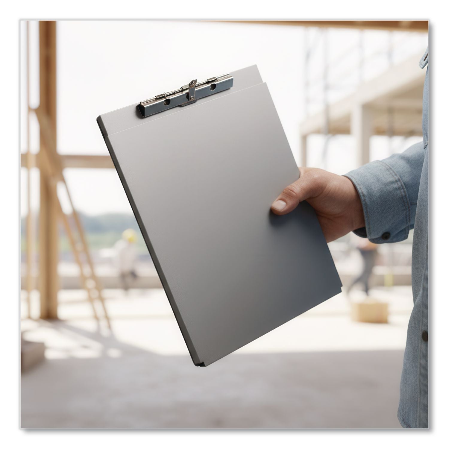A-Holder Aluminum Form Holder, 0.5" Clip Capacity, Holds 8.5 x 11 Sheets, Silver
