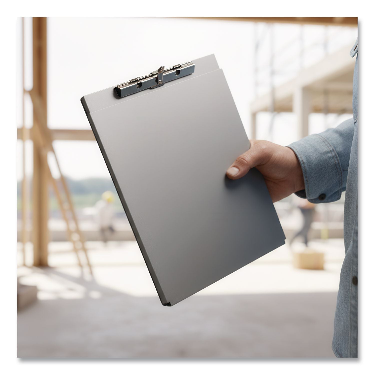 Aluminum Clipboard with Writing Plate, 0.5" Clip Capacity, Holds 8.5 x 11 Sheets, Silver