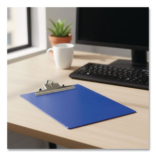 Recycled Plastic Clipboard with Ruler Edge, 1" Clip Capacity, Holds 8.5 x 11 Sheets, Purple