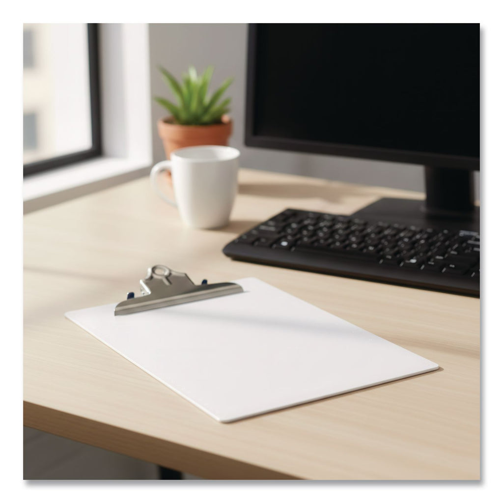 Recycled Plastic Clipboard with Ruler Edge, 1" Clip Capacity, Holds 8.5 x 11 Sheets, Clear