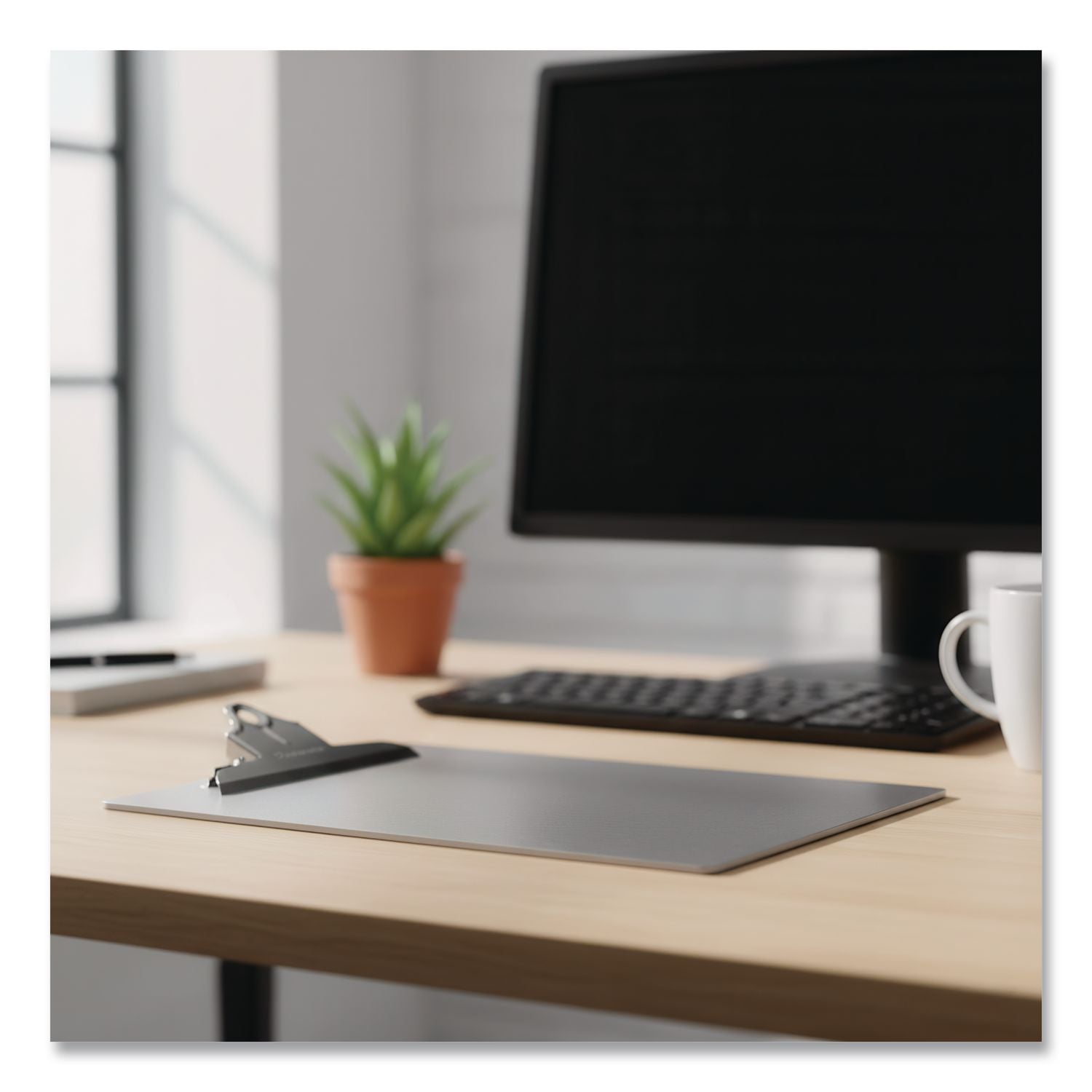 Recycled Aluminum Clipboard with High-Capacity Clip, 1" Clip Capacity, Holds 8.5 x 11 Sheets, Silver