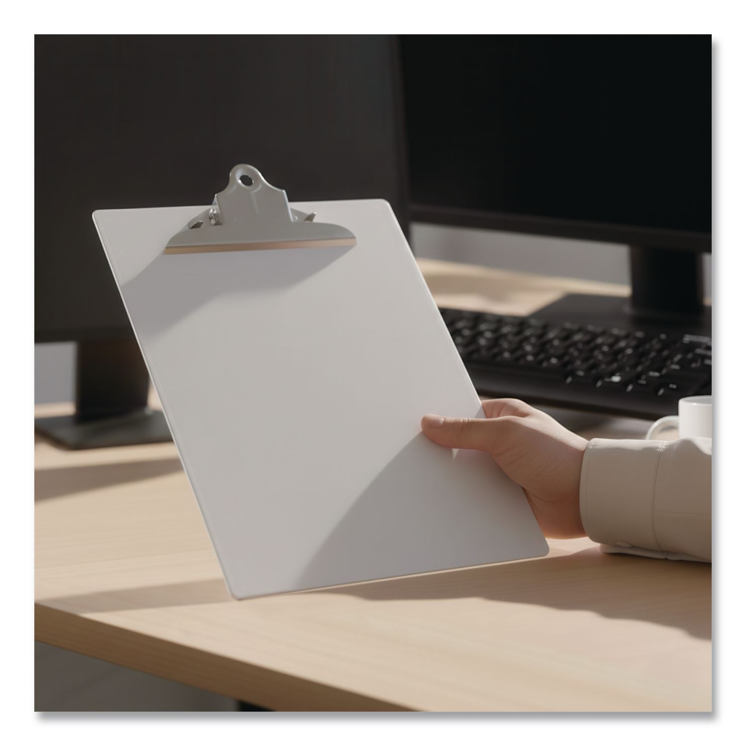 Recycled Aluminum Clipboard with High-Capacity Clip, 1" Clip Capacity, Holds 8.5 x 14 Sheets, Silver