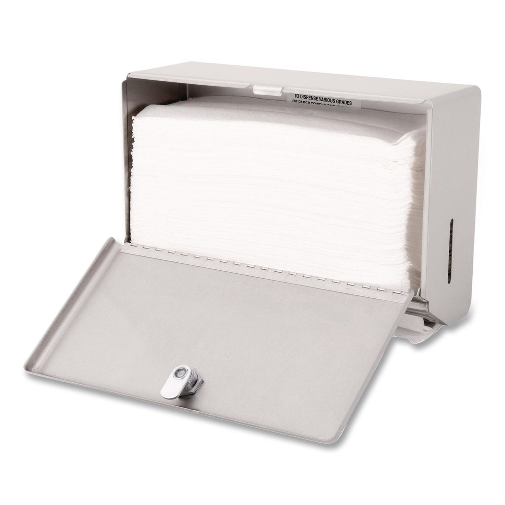 Surface-Mounted Paper Towel Dispenser, 10.75 x 4 x 7.13, Stainless Steel