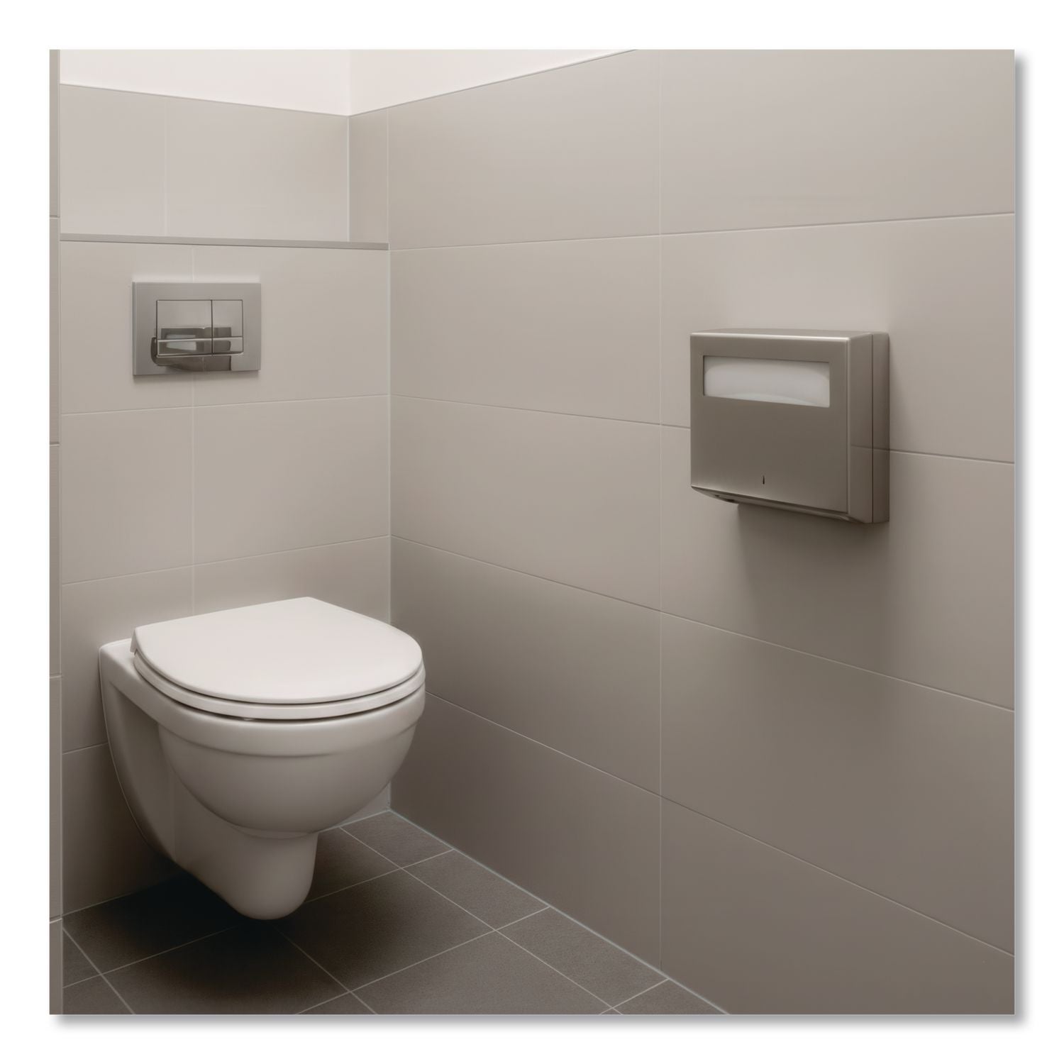 Stanless Steel Toilet Seat Cover Dispenser, ConturaSeries, 15.75 x 2.25 x 11.25, Satin Finish