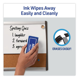 MARKS A LOT Desk-Style Dry Erase Marker, Broad Chisel Tip, Black, Dozen (24408)