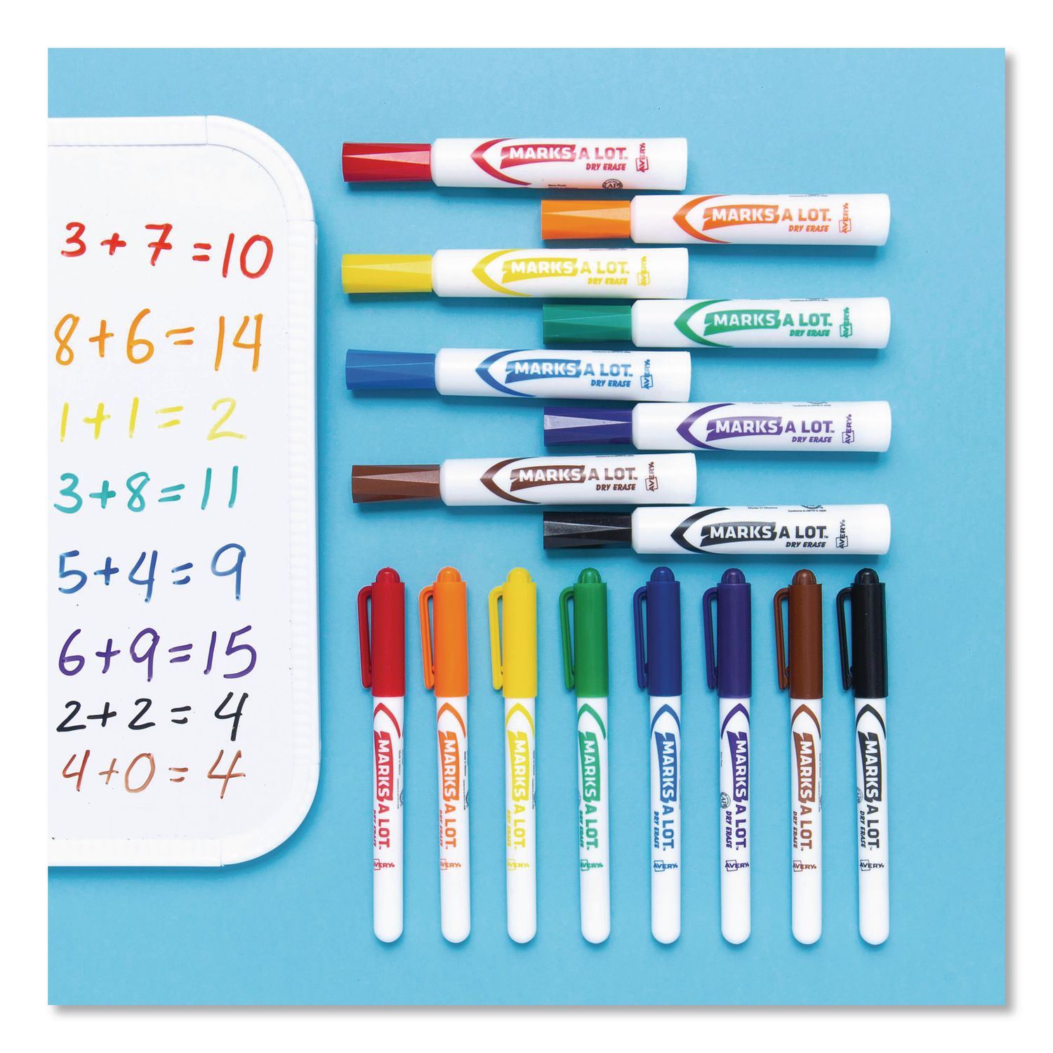 MARKS A LOT Desk-Style Dry Erase Marker, Broad Chisel Tip, Black, Dozen (24408)