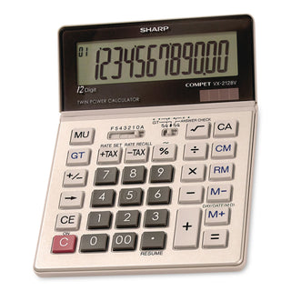 VX2128V Commercial Desktop Calculator, 12-Digit LCD