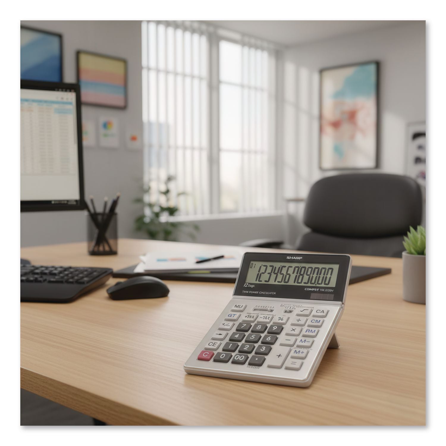 VX2128V Commercial Desktop Calculator, 12-Digit LCD