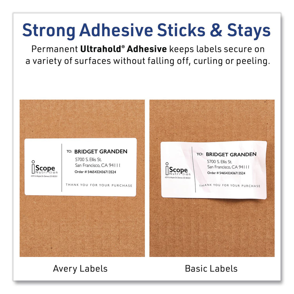 Avery Waterproof Shipping Labels with Ultrahold Permanent Adhesive, 5-1/2" x 8-1/2" , 20 Labels for Laser Printers (15516) - Avery 5-1/2" x 8-1/2" Labels, Ultrahold, 20 Labels (15516)