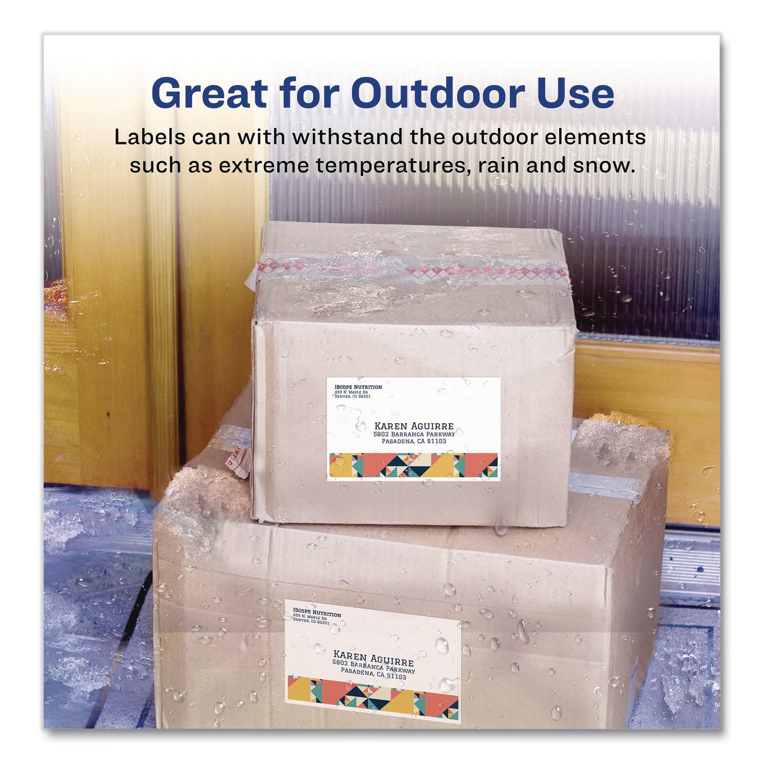 Avery Waterproof Shipping Labels with Ultrahold Permanent Adhesive, 5-1/2" x 8-1/2" , 20 Labels for Laser Printers (15516) - Avery 5-1/2" x 8-1/2" Labels, Ultrahold, 20 Labels (15516)
