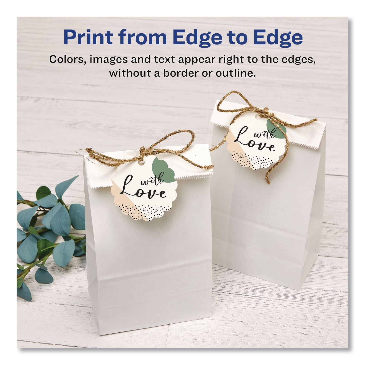 Avery Textured Round Scallop Tags - 2.50" Diameter - Round Scallop - 5 / Carton - Card Stock, Metal - White