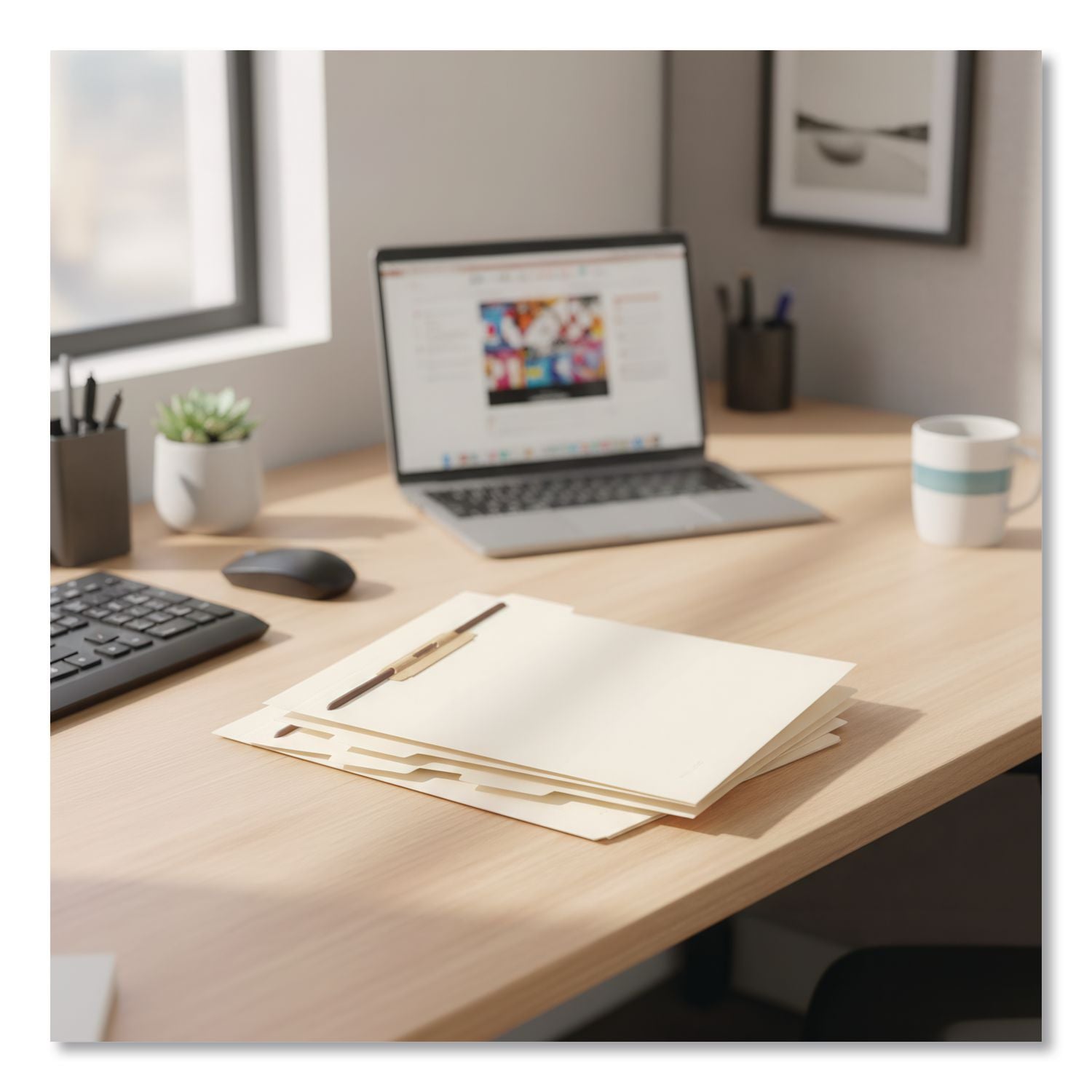 Stackable Folder Dividers with Fasteners, Convertible End/Top Tab, 1 Fastener, Letter Size, Manila, 4 Dividers/Set, 50 Sets