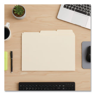 Manila Card Guides, 1/3-Cut Top Tab, Blank, 4 x 6, Manila, 100/Box