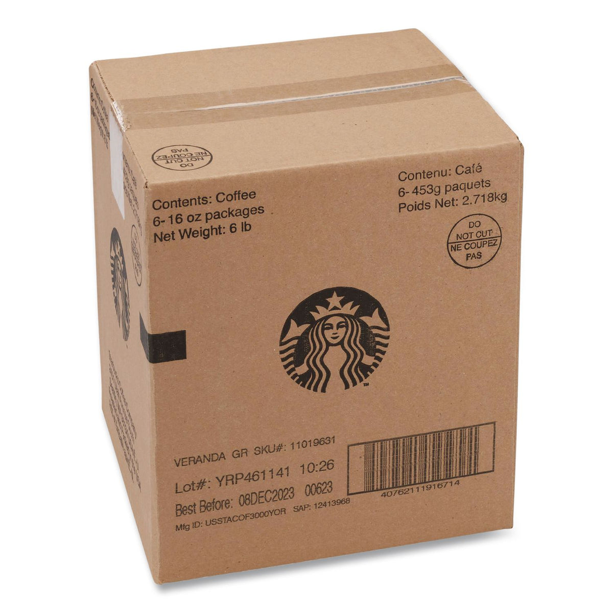VERANDA BLEND Coffee, Ground,1 lb Bag, 6/Carton