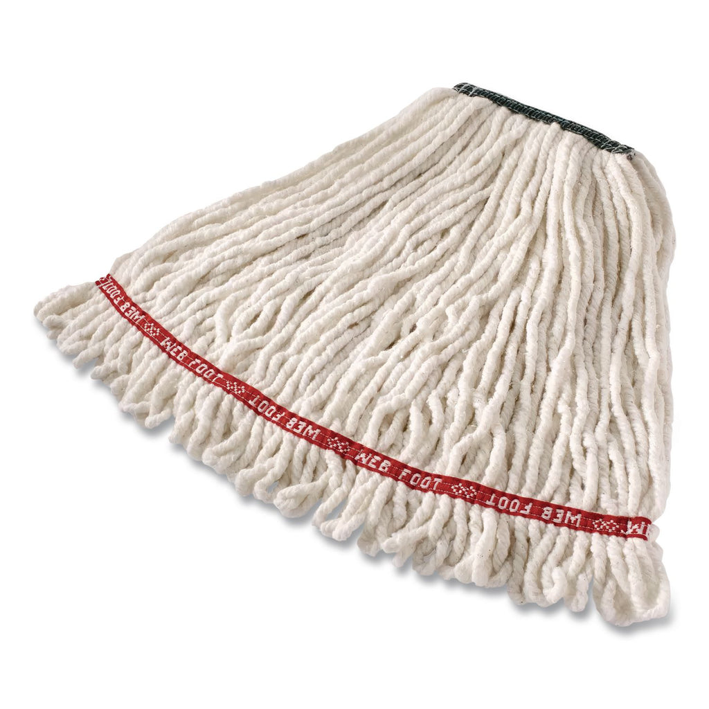 Super Stitch Cotton Looped End Wet Mop Head, 20 oz Capacity, Medium, White, 1" White Headband