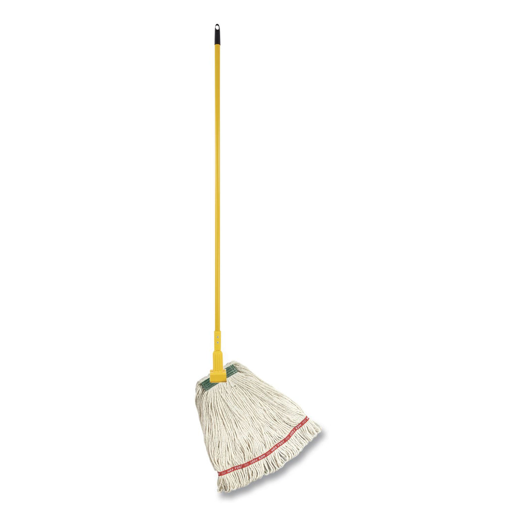 Super Stitch Cotton Looped End Wet Mop Head, 20 oz Capacity, Medium, White, 1" White Headband