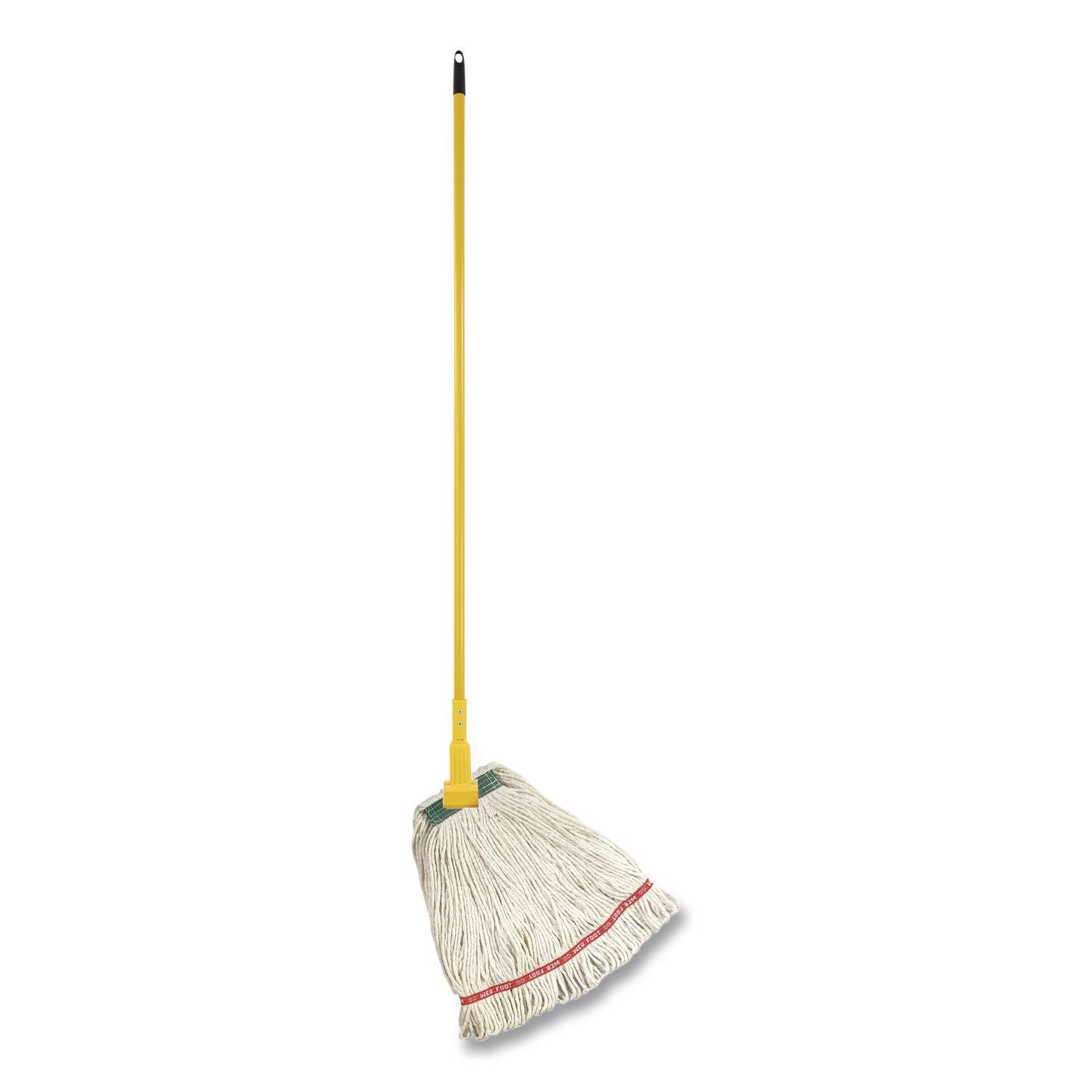 Super Stitch Cotton Looped End Wet Mop Head, 20 oz Capacity, Medium, White, 1" White Headband