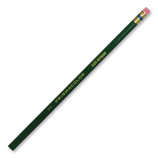 Col-Erase Pencil with Eraser, 0.7 mm, 2B (#1), Green Lead, Green Barrel, Dozen