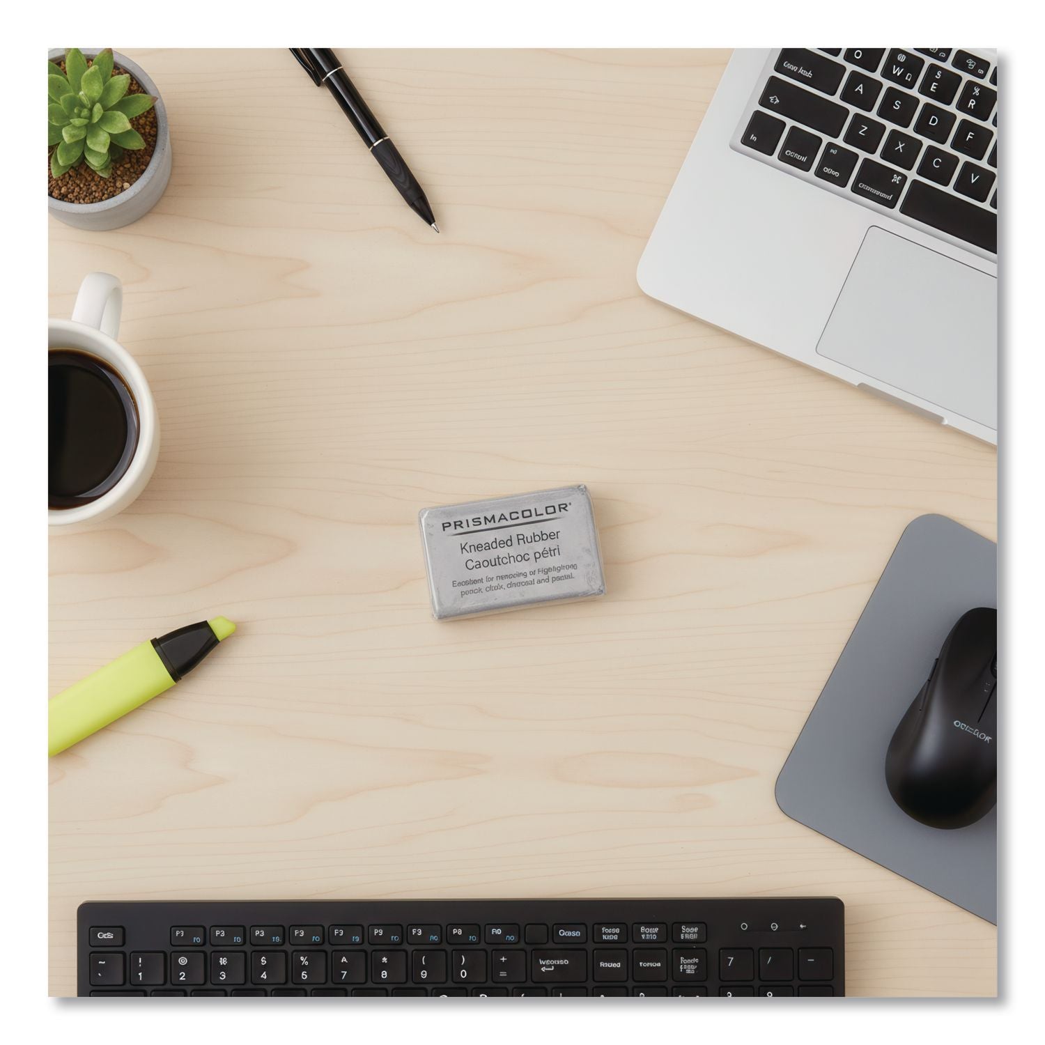 Design Kneaded Rubber Art Eraser, For Pencil Marks, Rectangular Block, Large, Gray