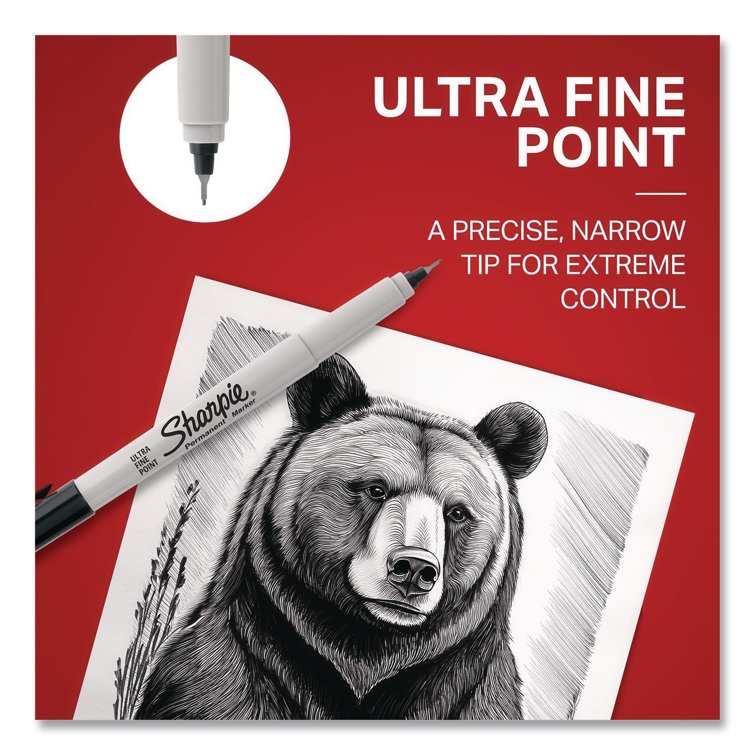Ultra Fine Tip Permanent Marker, Ultra-Fine Bullet Tip, Black, 36/Pack