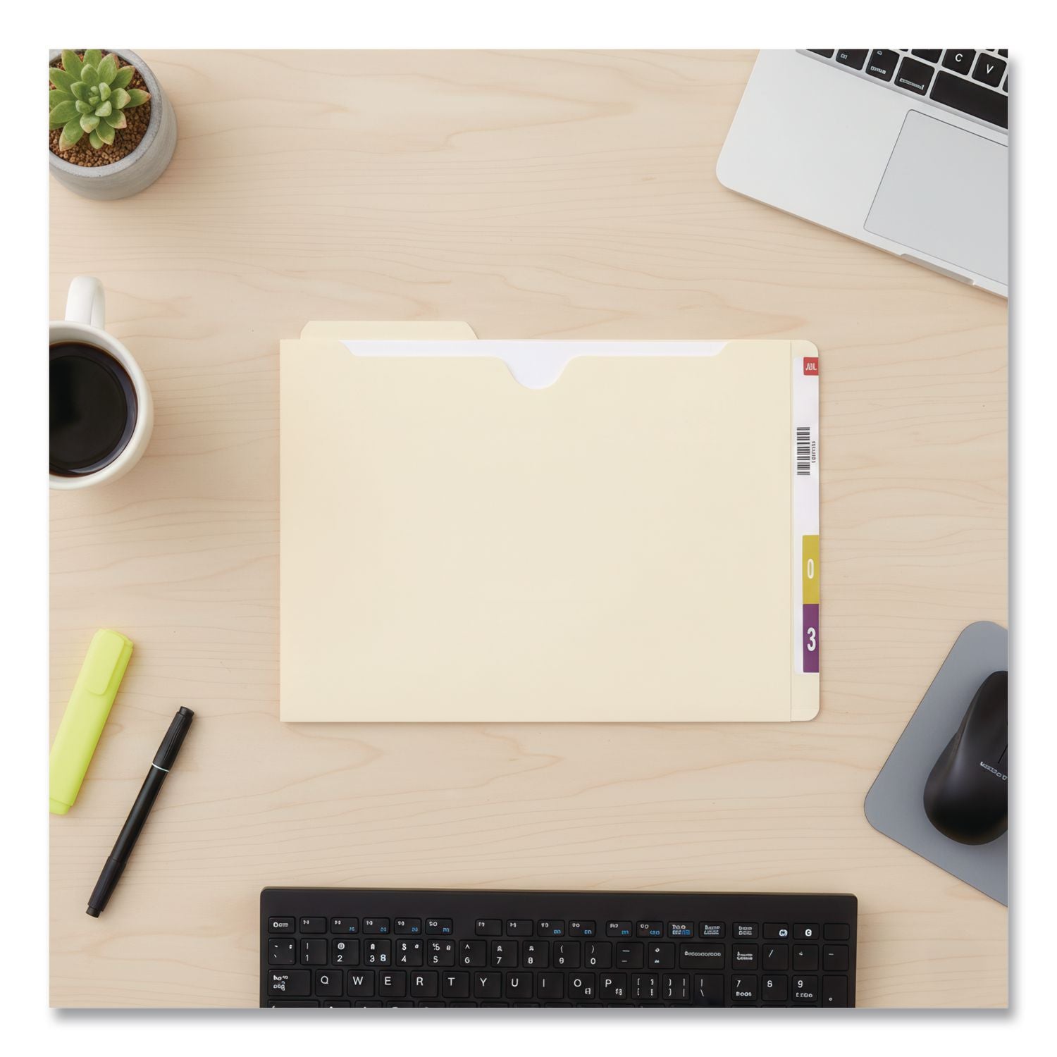 Heavyweight End Tab File Jacket with 2" Expansion, Straight Tab, Letter Size, Manila, 25/Box