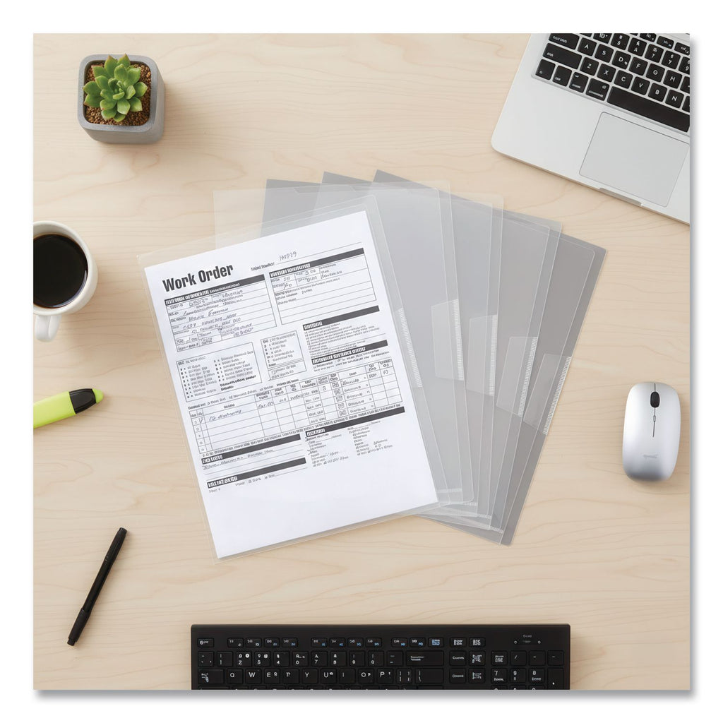 Poly Translucent Project Jackets, Letter Size, Clear, 5/Pack