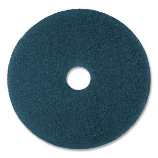 3M Blue Cleaner Pads - 5/Carton - Round x 12" Diameter - Scrubbing, Floor - Hard Floor - 175 rpm to 600 rpm Speed Supported - Textured, Adhesive, Durable, Heavy Duty, Dirt Remover, Scuff Mark Remover, Abrasive - Nylon, Polyester Fiber - Blue