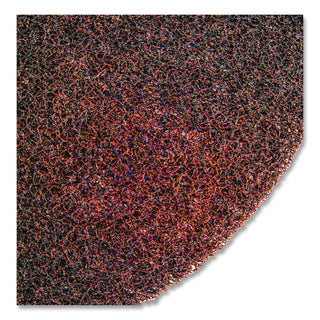 3M Red Buffer Pads - 5/Carton - Round x 17" Diameter - Buffing, Floor, Polishing, Cleaning - 175 rpm to 600 rpm Speed Supported - Textured, Adhesive, Durable, Scuff Mark Remover, Abrasive - Polyester Fiber - Red
