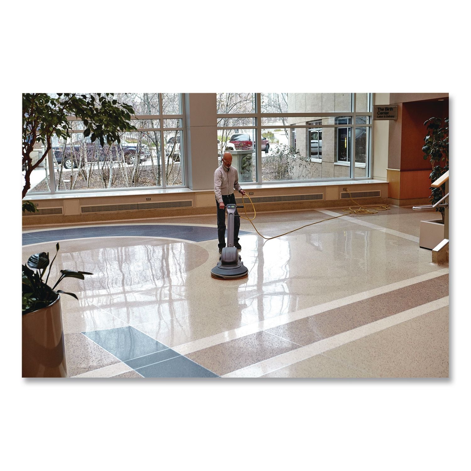 Low-Speed High Productivity Floor Pads 7300, 17" Diameter, Black, 5/Carton