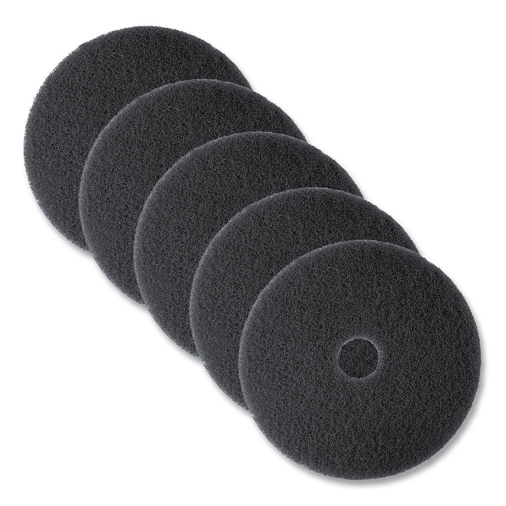 Low-Speed High Productivity Floor Pads 7300, 17" Diameter, Black, 5/Carton