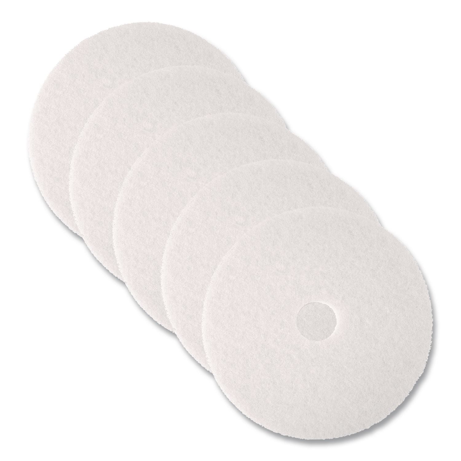 Ultra High-Speed Natural Blend Floor Burnishing Pads 3300, 27" Diameter, White, 5/Carton