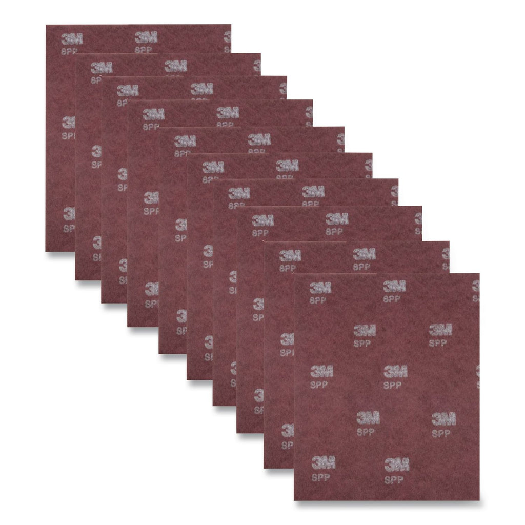Surface Preparation Pad Sheets, 14 x 20, Maroon, 10/Carton