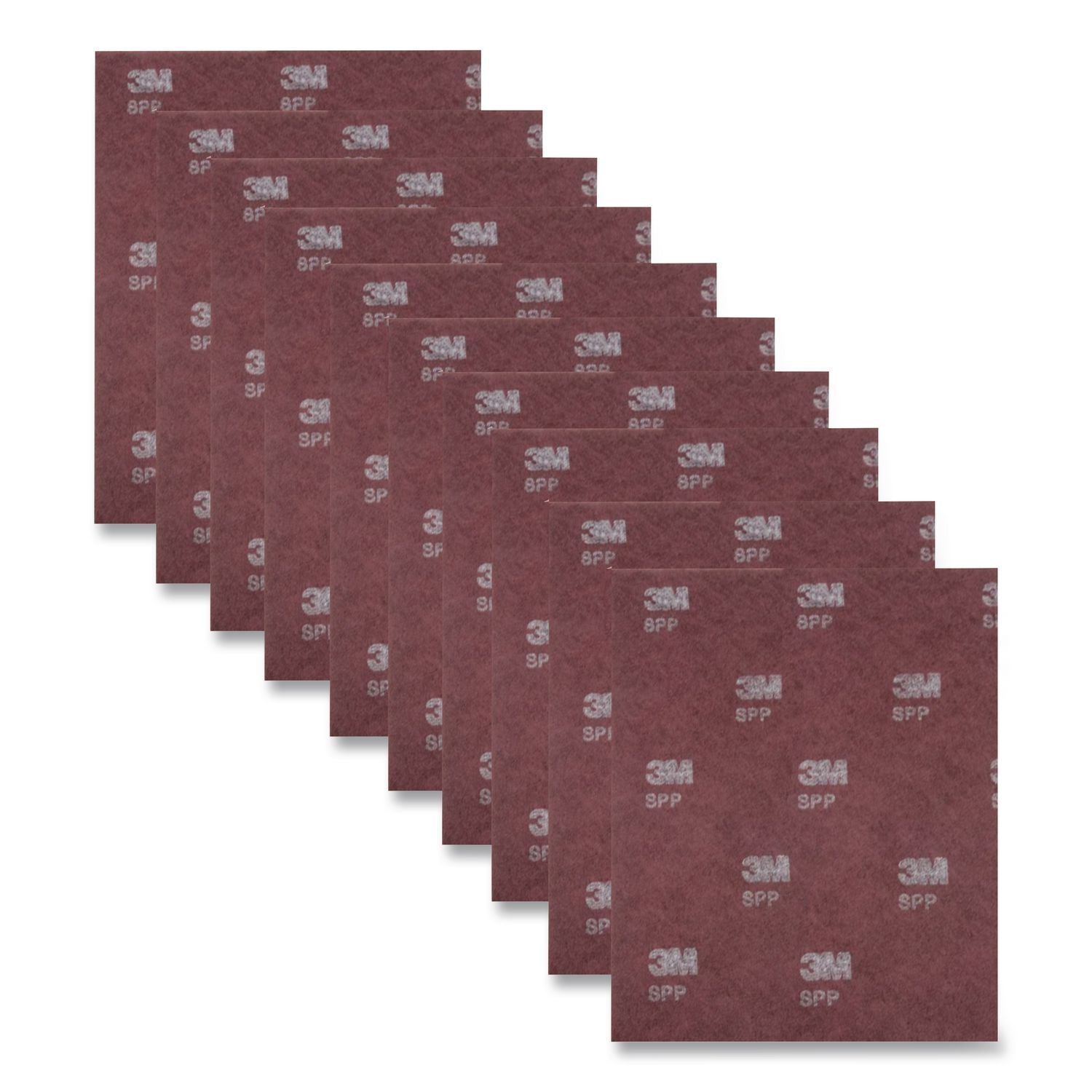 Surface Preparation Pad Sheets, 14 x 20, Maroon, 10/Carton